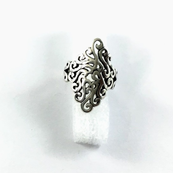 NEW Silver Women's Boho Large Flower Ring Adjustable - Picture 2 of 6